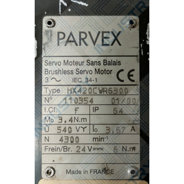 Servo-Motor PARVEX HX420CWR6300 vue etiquette
